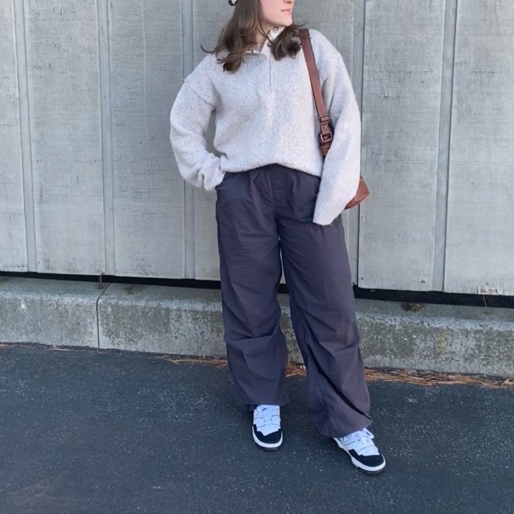 Zara Charcoal Drawstring Jogger Pants